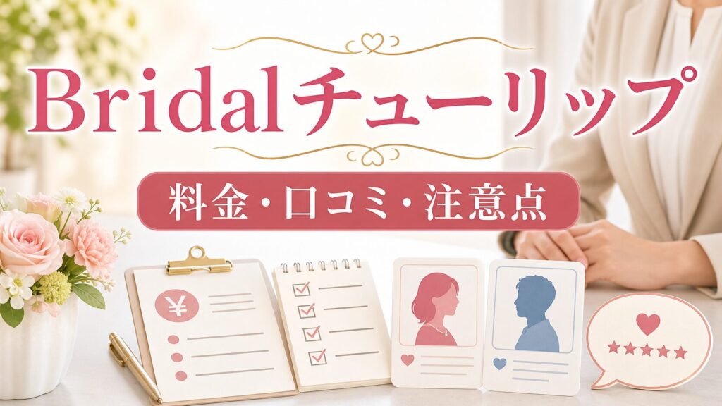 結婚相談所Bridalチューリップ｜料金・口コミは？特徴と注意点を解説｜PRのアイキャッチ画像