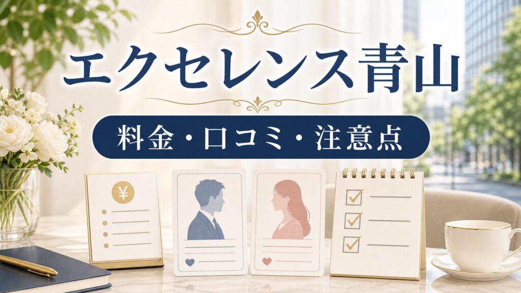 エクセレンス青山（結婚相談所）｜料金・口コミは？特徴と注意点を解説｜PRのアイキャッチ画像