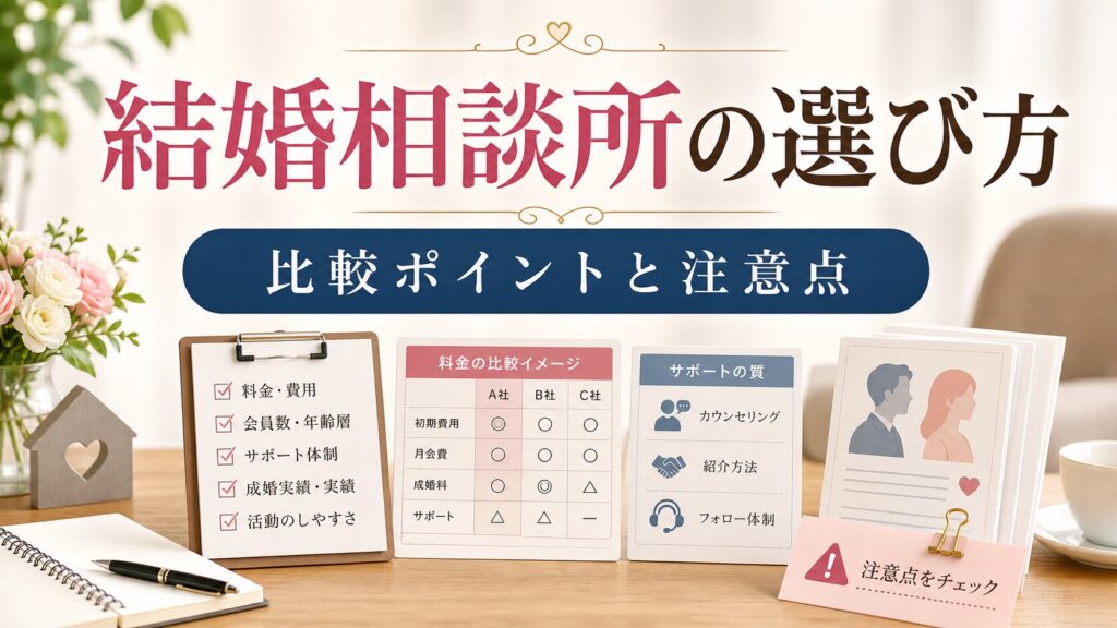 結婚相談所の選び方｜失敗しない比較ポイントと注意点のアイキャッチ画像