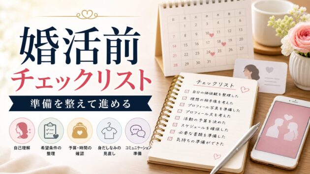 婚活を始める前のチェックリスト|準備できていることを確認して効率よく進めるのアイキャッチ画像