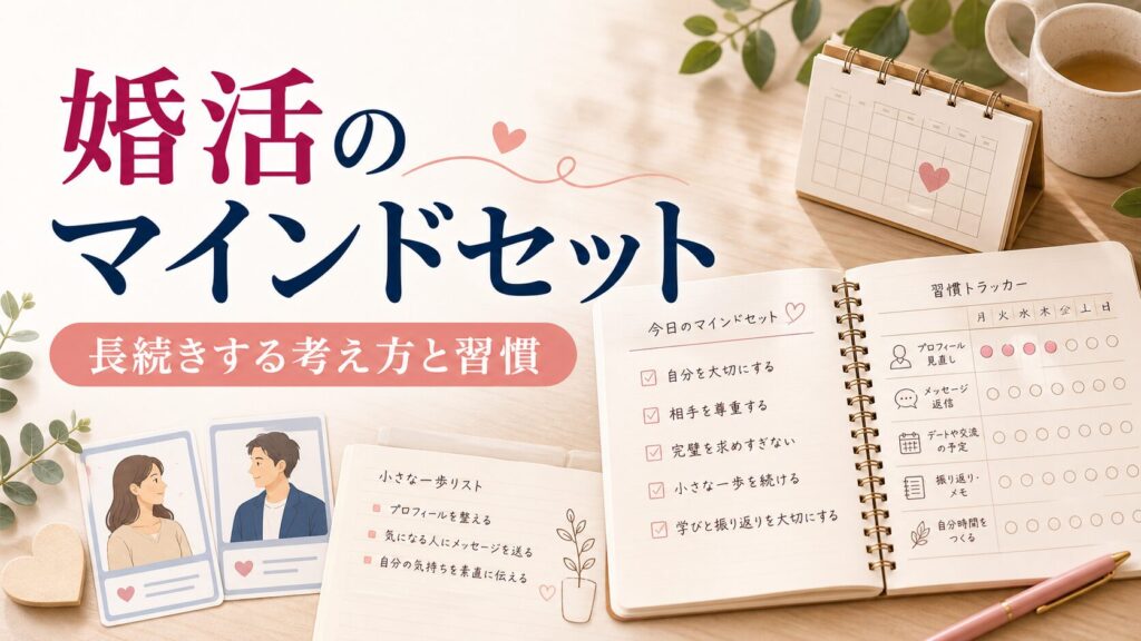 婚活で大切なマインドセット｜長続きさせるための考え方と行動習慣のアイキャッチ画像