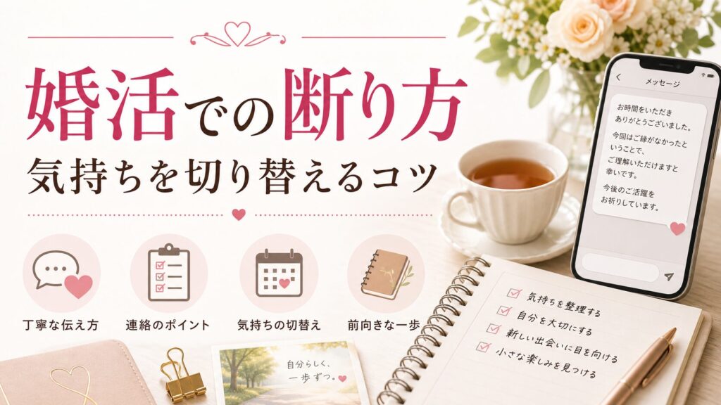婚活での断り方・断られた後の対処法｜気持ちを切り替えて進むコツのアイキャッチ画像