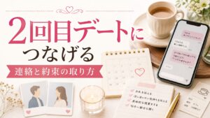 婚活の2回目デートに繋げるコツ｜初回終了後の連絡と約束の取り方のアイキャッチ画像