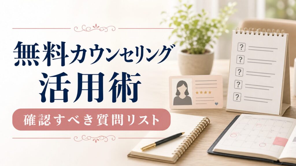 結婚相談所の無料カウンセリング活用術｜比較前に確認すべき質問リストのアイキャッチ画像