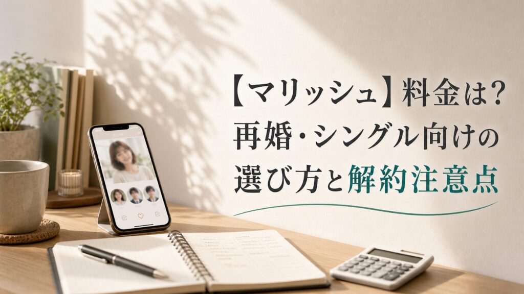 【マリッシュ】料金は？再婚・シングル向けの選び方と解約注意点のアイキャッチ画像