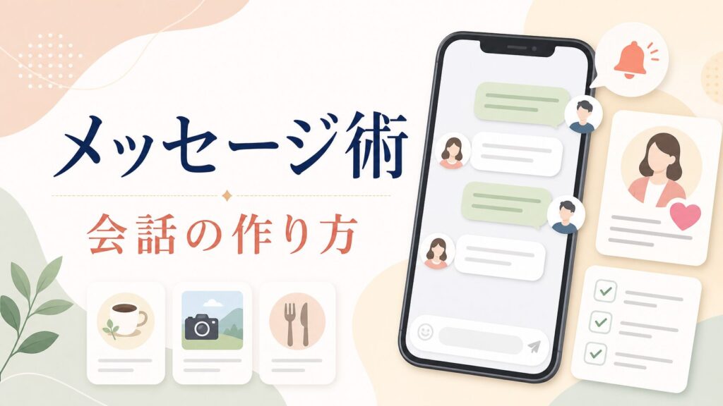 マッチングアプリのメッセージ術｜返信率を上げる会話の作り方のアイキャッチ画像