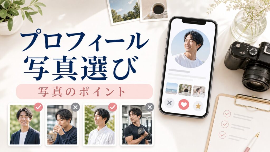 マッチングアプリのプロフィール写真選び｜いいね数が増える写真のポイントのアイキャッチ画像