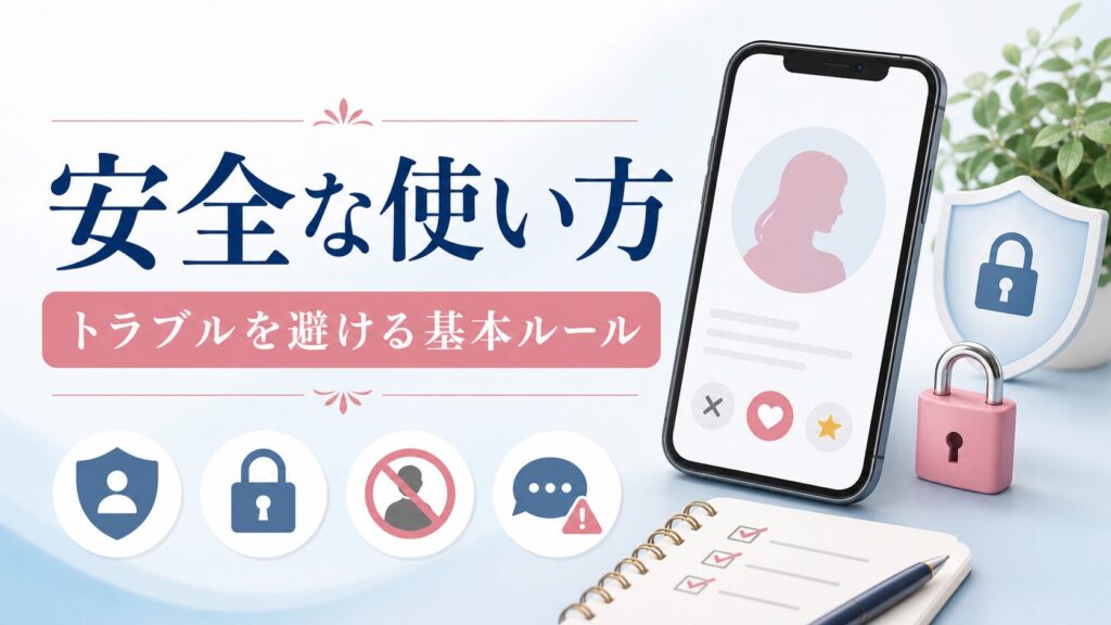 マッチングアプリの安全な使い方｜トラブルを避けるための基本ルールのアイキャッチ画像