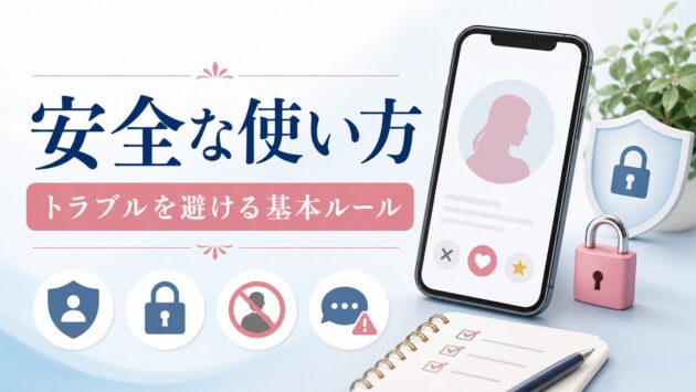 マッチングアプリの安全な使い方|トラブルを避けるための基本ルールのアイキャッチ画像